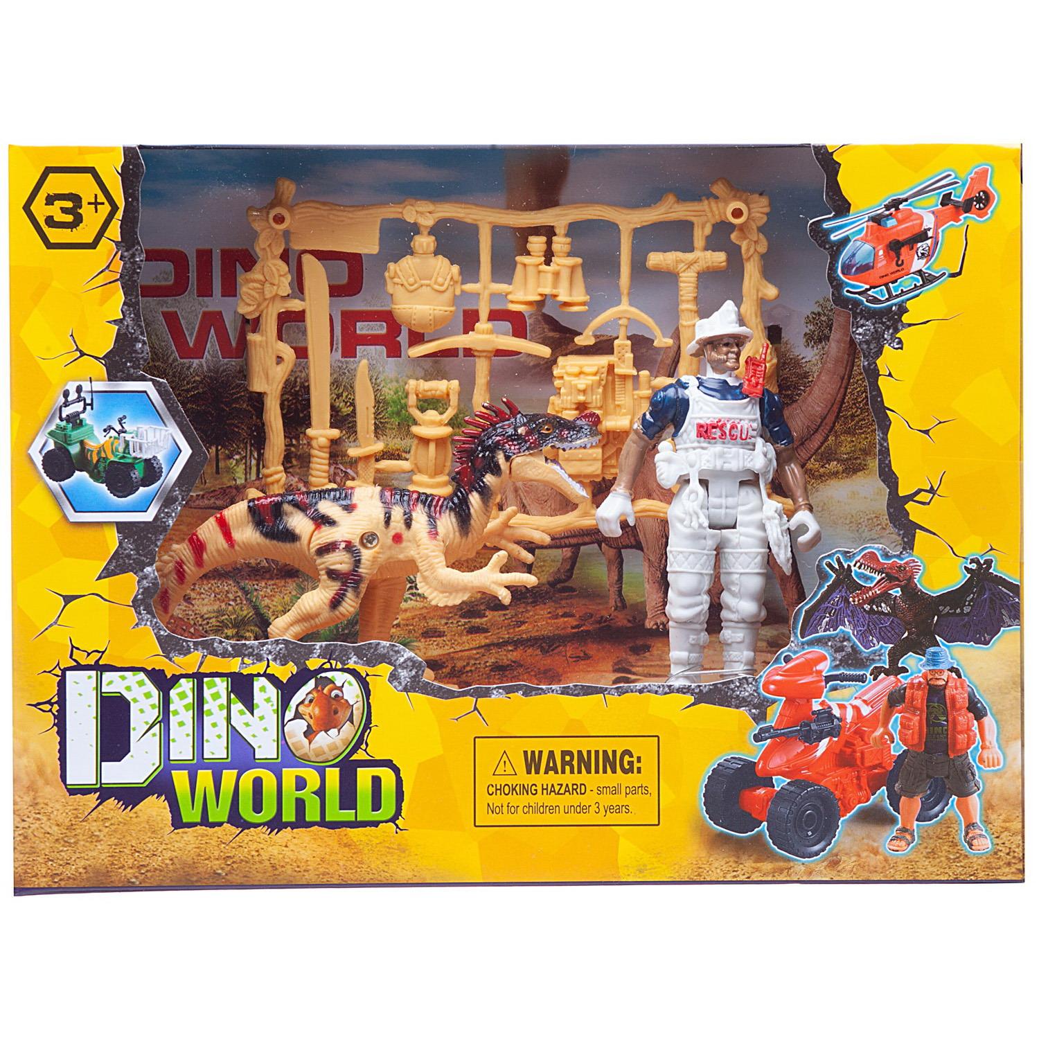 Игровой набор Junfa Мир динозавров (динозавр, фигурка человека, акссесуары)