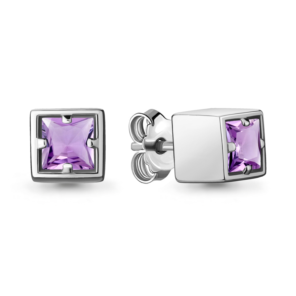 

Серьги-пусеты из серебра с аметистом Aquamarine 4713504_925_р, 4713504_925_р