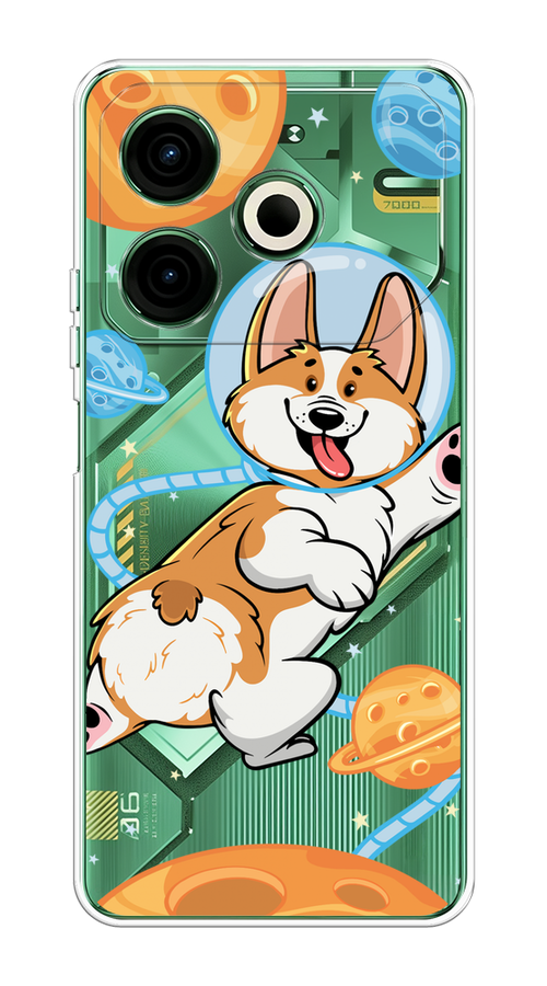 

Чехол на Tecno Pova 6 Neo "Корги-космонавт", Голубой;бежевый;белый, 309050-1