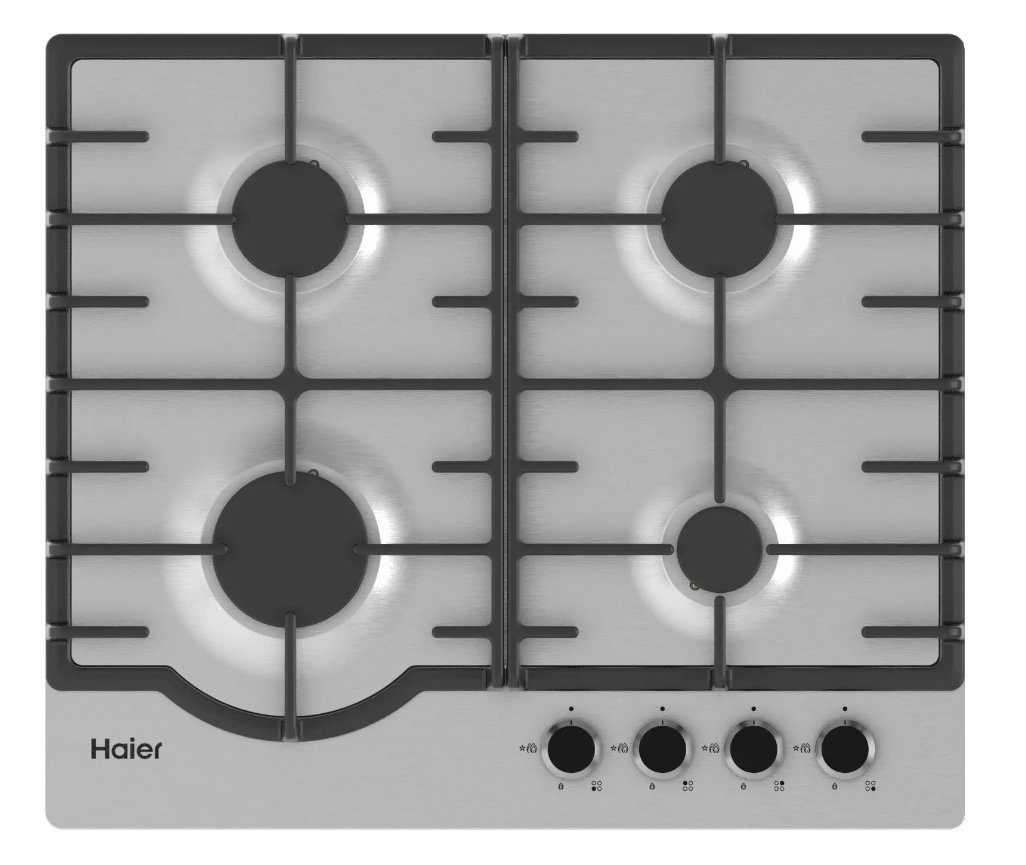 Встраиваемая варочная панель газовая Haier HHX-M64RNX серебристый