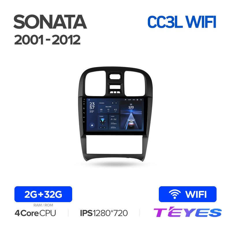 

Магнитола Teyes CC3L Wi-Fi 2/32 9" для Hyundai Sonata EF 2001-2012, CC3L Wi-Fi 2/32 9"