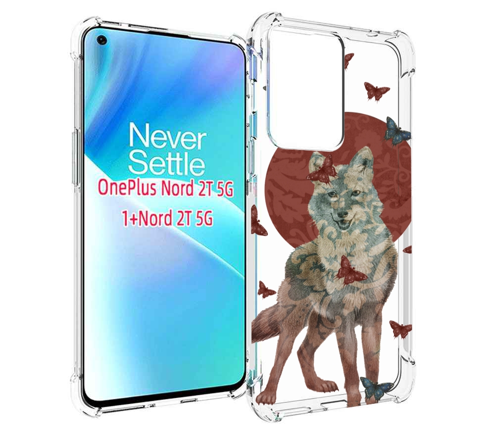 

Чехол MyPads Волчица с бабочками для OnePlus Nord 2T, Прозрачный, Tocco