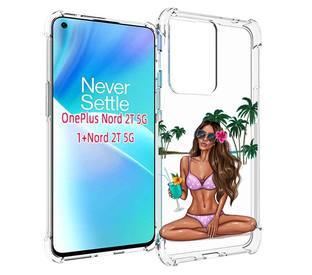 

Чехол MyPads Гавайская-девушка женский для OnePlus Nord 2T, Прозрачный, Tocco