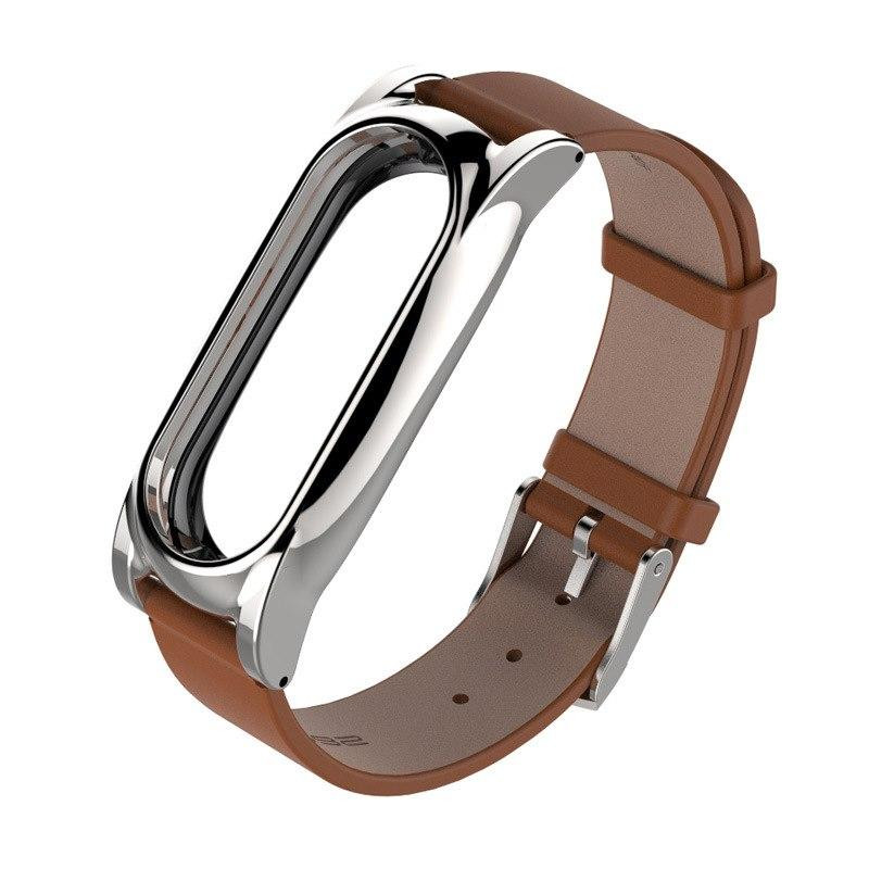 

Ремешок для Xiaomi Mi Band 2 кожа, пластиковый корпус, коричневый