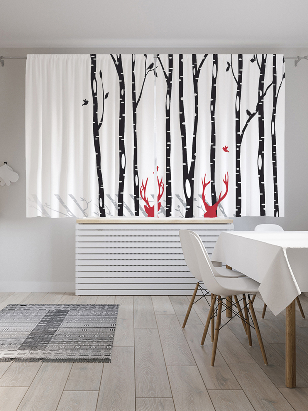 

Шторы с фотопечатью "Олени и нежность" из сатена, 290х180 см