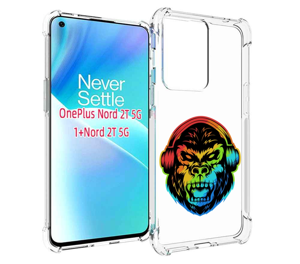 

Чехол MyPads Горилла-в-наушниках для OnePlus Nord 2T, Прозрачный, Tocco