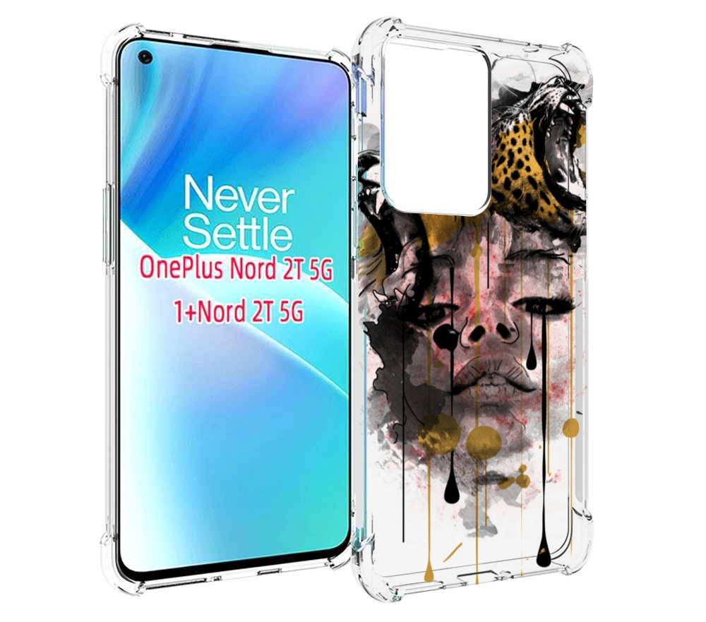 

Чехол MyPads Девушка гепард женский для OnePlus Nord 2T, Прозрачный, Tocco