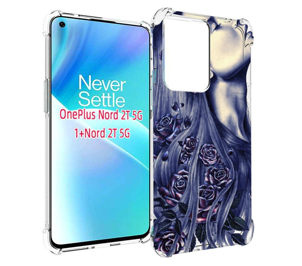 

Чехол MyPads Девушка с розами женский для OnePlus Nord 2T, Прозрачный, Tocco