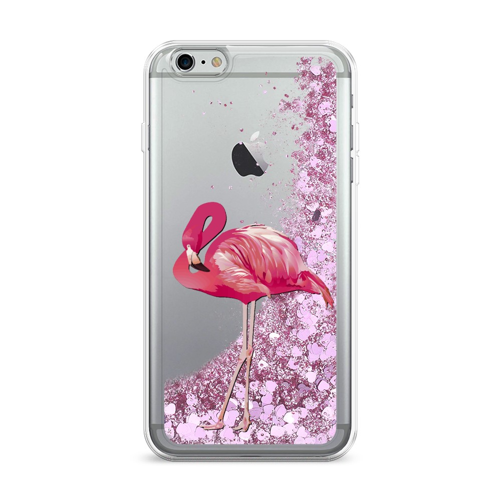 

Жидкий чехол с блестками "Застенчивый фламинго" на Apple iPhone 6 Plus, 10594-1