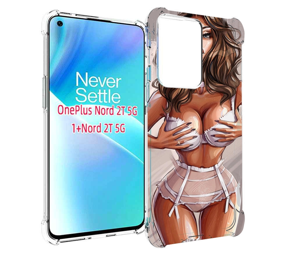 

Чехол MyPads Девушка-в-кружевном для OnePlus Nord 2T, Прозрачный, Tocco