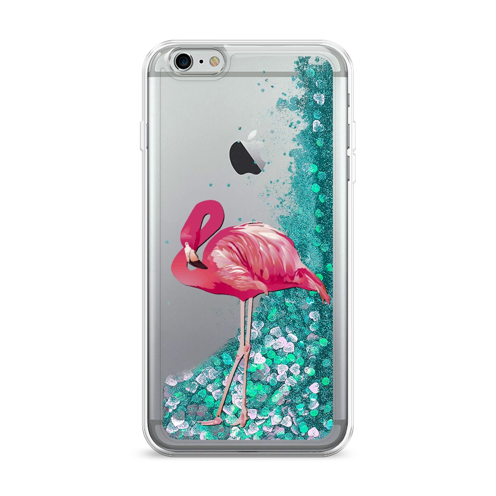 

Жидкий чехол с блестками "Застенчивый фламинго" на Apple iPhone 6 Plus, 10595-1
