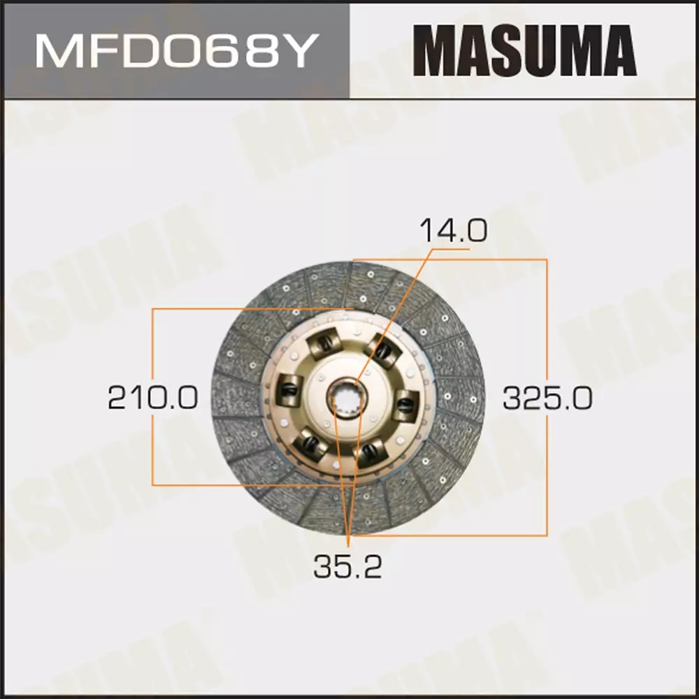 Диск сцепления MITSUBISHI Masuma MFD068Y 100037997206