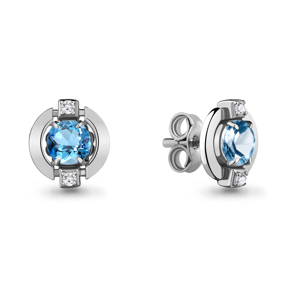 

Серьги-пусеты из серебра с топазом Aquamarine 4714405А_925_р, 4714405А_925_р