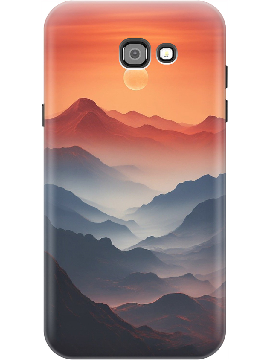 

Силиконовый чехол на Samsung Galaxy A7 (2017) с принтом "Луна над горами", Прозрачный;оранжевый;черный, 713352410