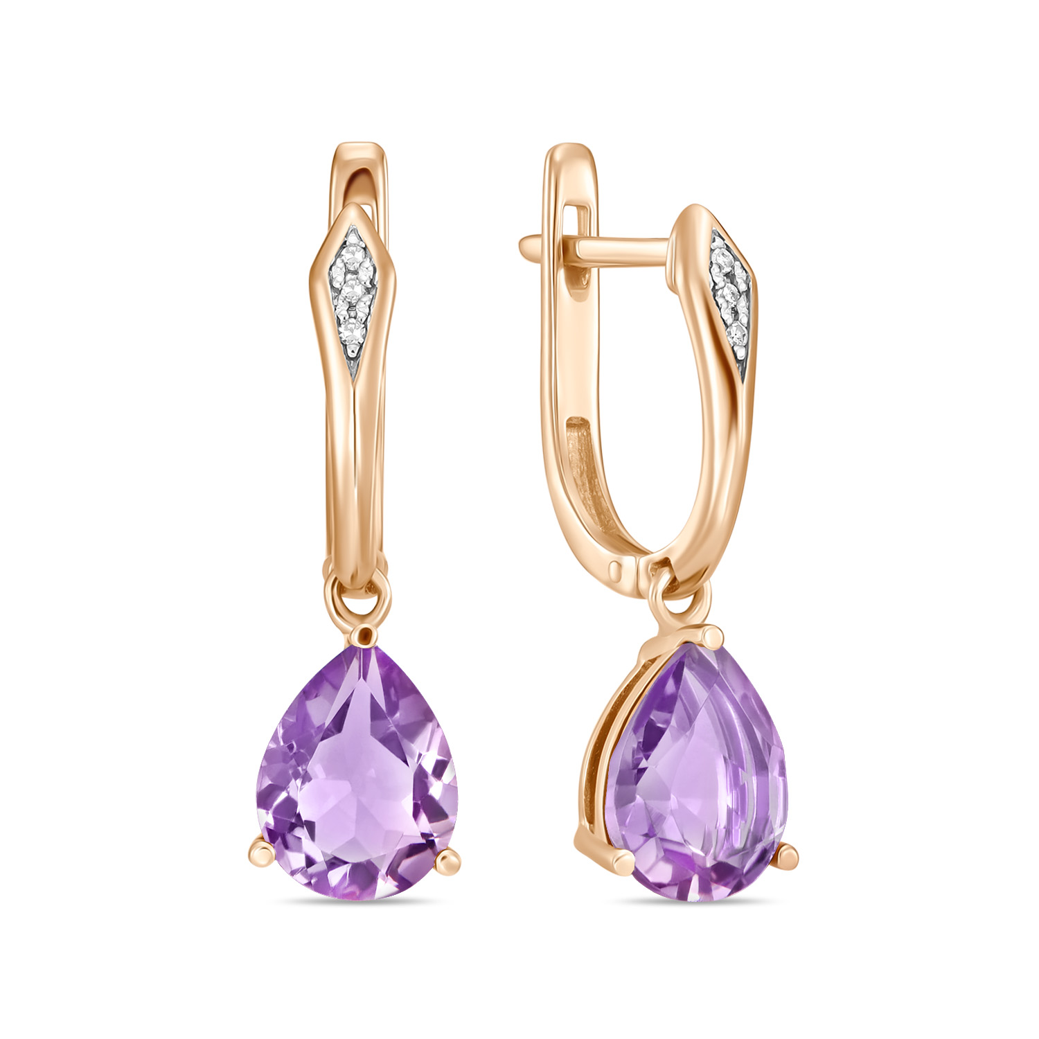 

Серьги из золота MIUZ Diamonds (Московский ювелирный завод) E01-34099-AM, аметист