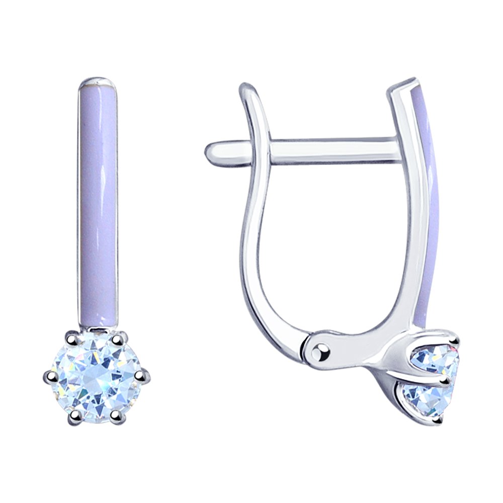 

Серьги из серебра SOKOLOV 94023118, фианит/эмаль, 94023118