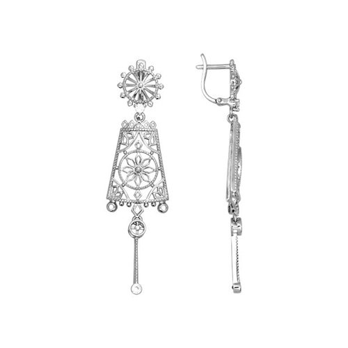 

Серьги подвески из серебра SOKOLOV 94021246, фианит, 94021246