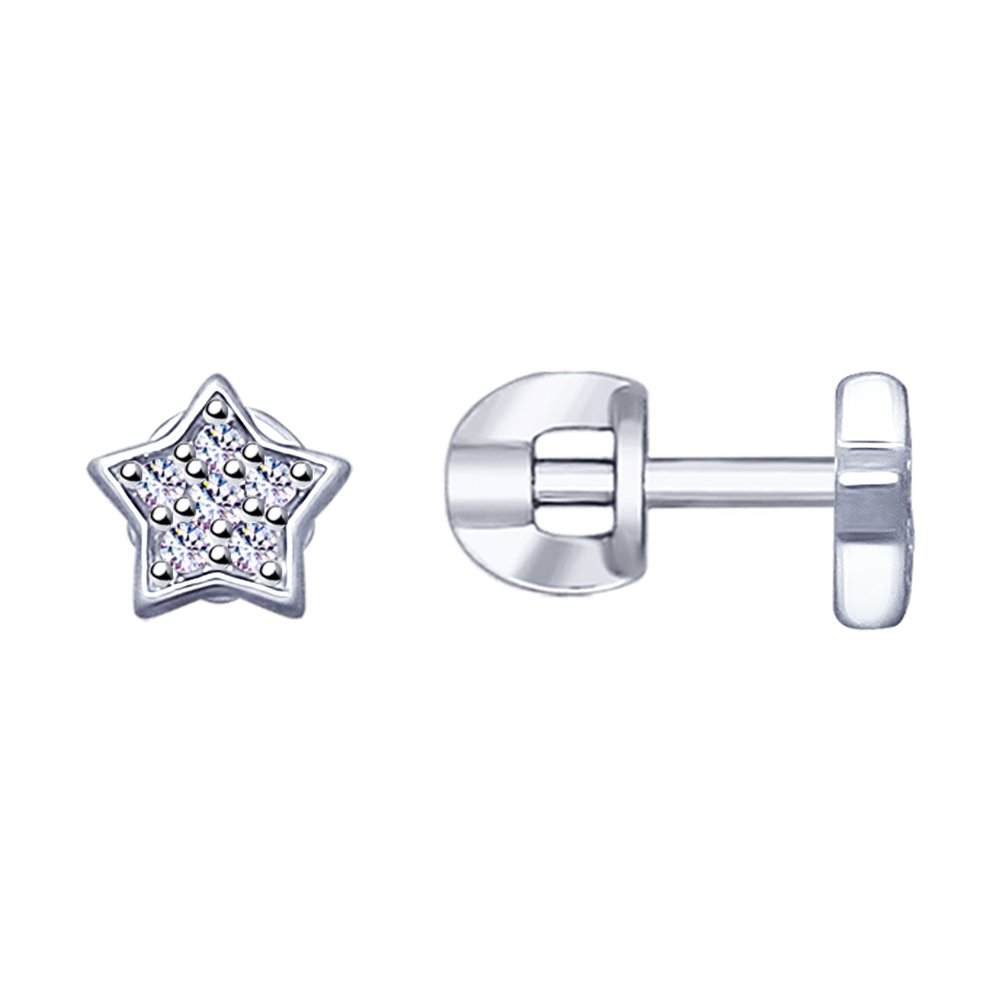 

Серьги пусеты из серебра SOKOLOV 94022973, фианит, 94022973
