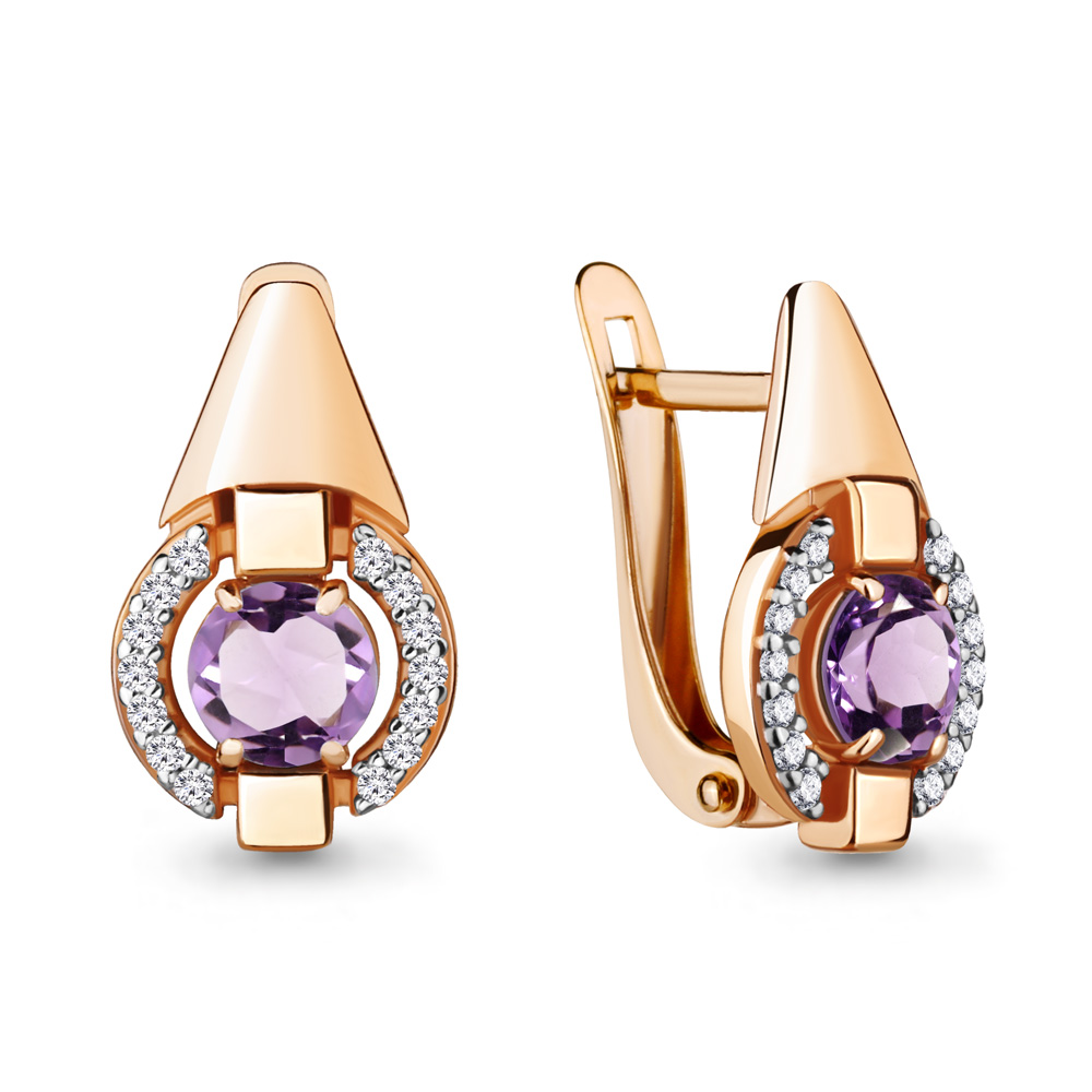 

Серьги из серебра с аметистом Aquamarine 4714604А_925_з, 4714604А_925_з