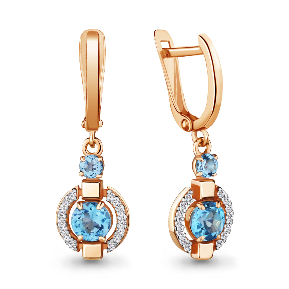 

Серьги из серебра с топазом Aquamarine 4714705А_925_з, 4714705А_925_з
