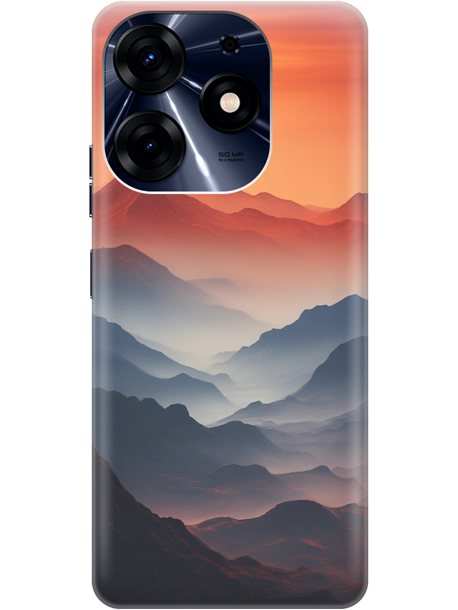 

Силиконовый чехол на Tecno Spark 10 Pro с принтом "Луна над горами", Прозрачный;оранжевый;черный, 768742610