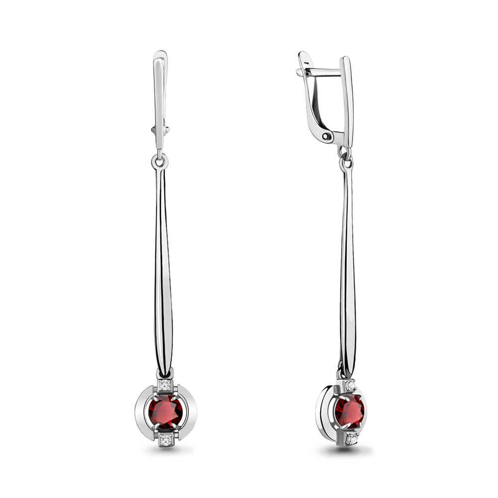 

Серьги из серебра с гранатом Aquamarine 4714803А_925_р, 4714803А_925_р