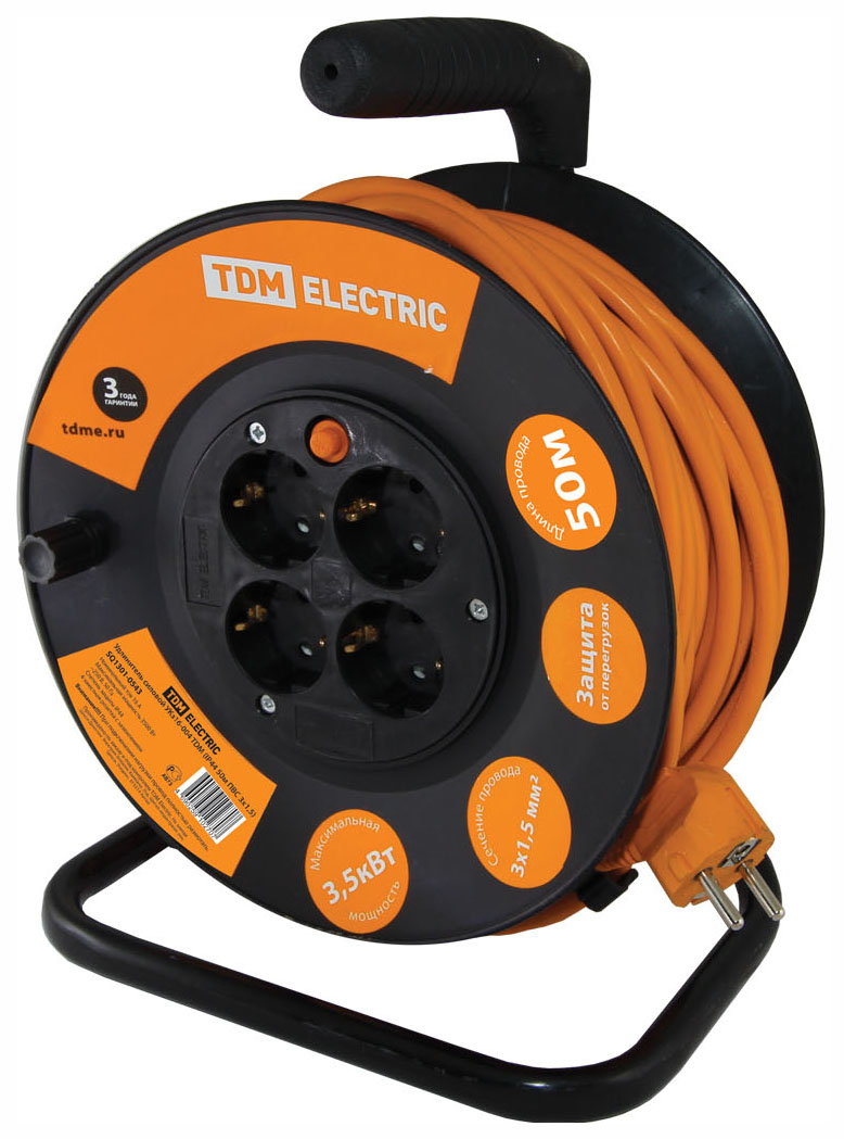 фото Удлинитель силовой tdm electric 1301-0534 , 4 розетки , 30 м