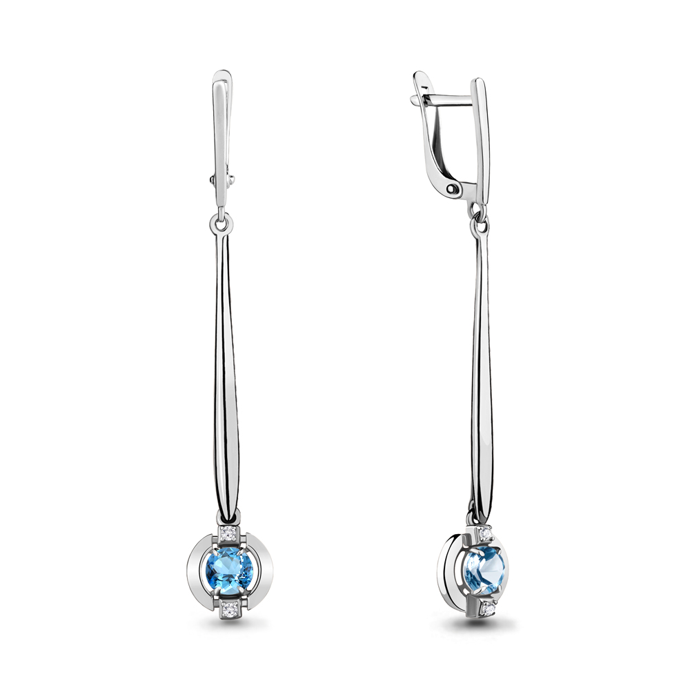 

Серьги из серебра с топазом Aquamarine 4714805А_925_р, 4714805А_925_р