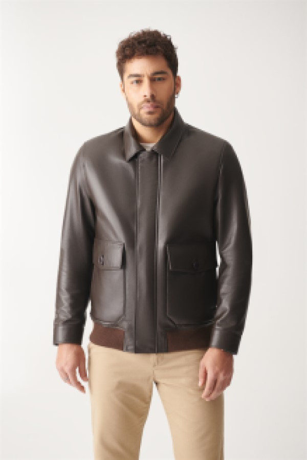 Кожаная куртка мужская Black Noble 316 коричневая L (доставка из-за рубежа)
