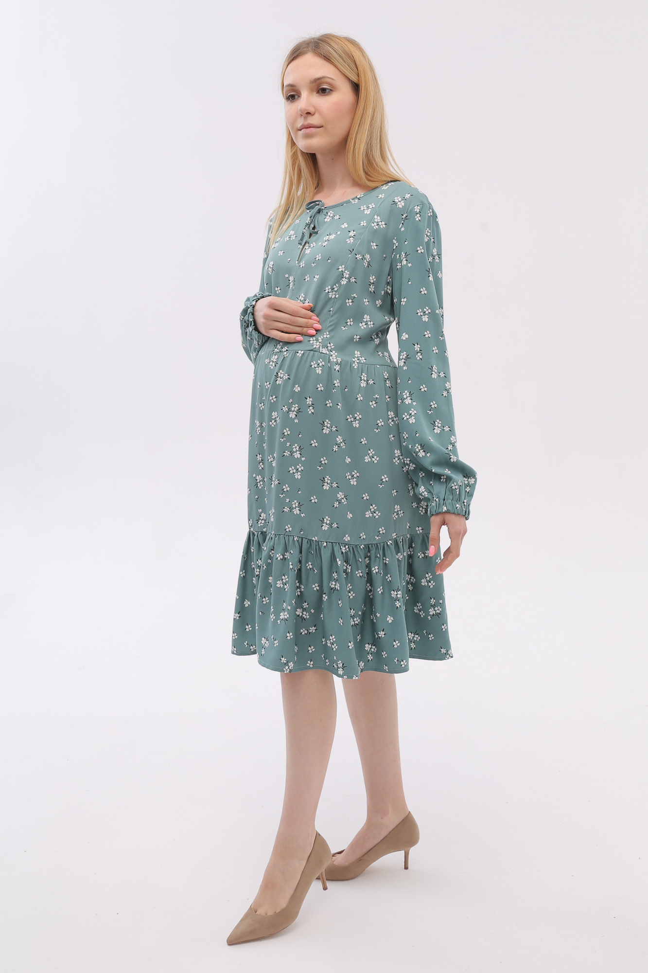 

Платье для беременных женское Mama's fantasy 08-50523MF зеленое S, 08-50523MF