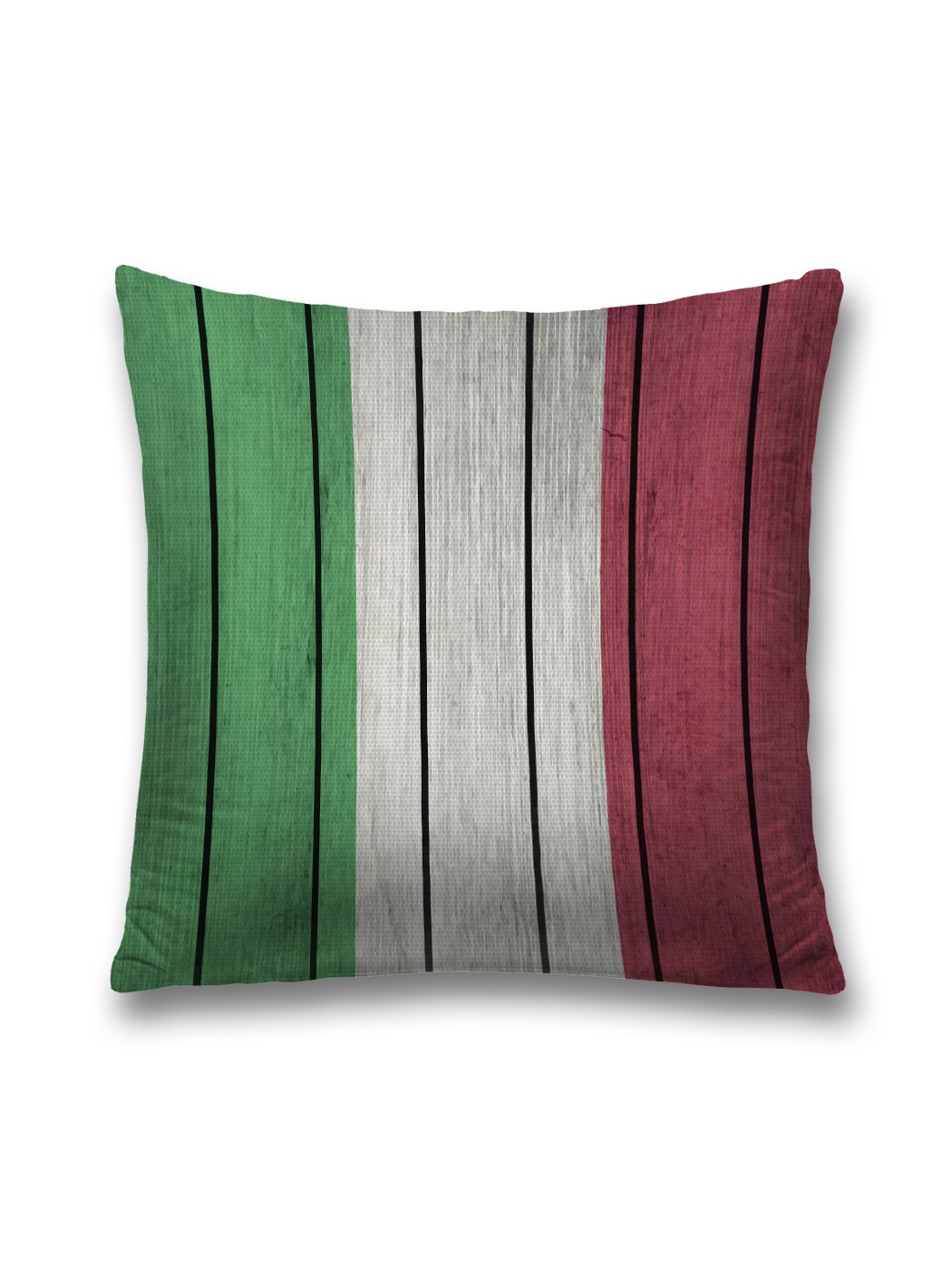 фото Наволочка декоративная joyarty "деревянные доски цвета итальянского флага" 45x45 см