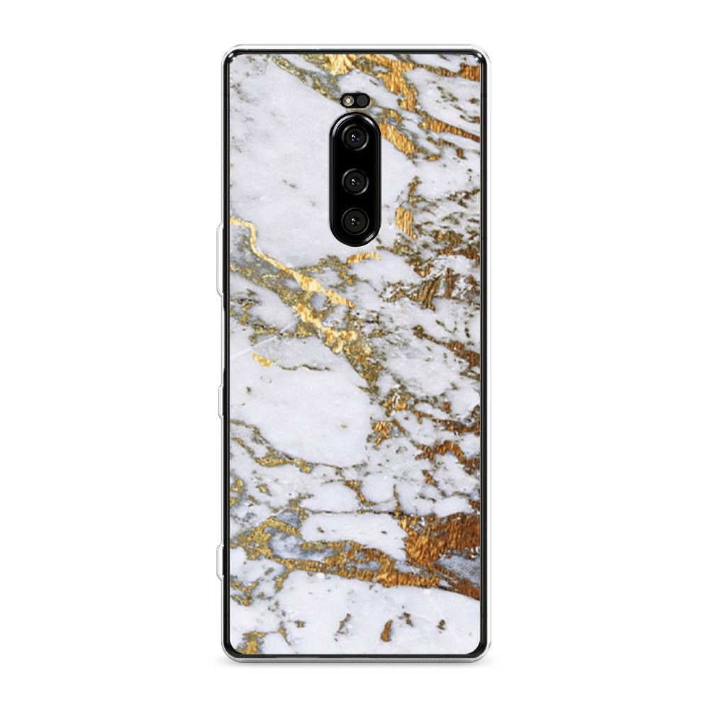 фото Силиконовый чехол "белый мрамор" на sony xperia xz4 awog