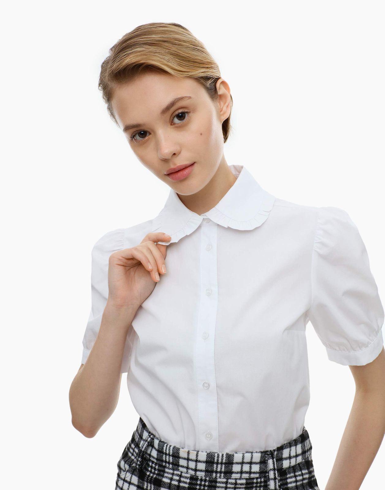 

Рубашка женская Gloria Jeans GSU001169 белый L/170, GSU001169