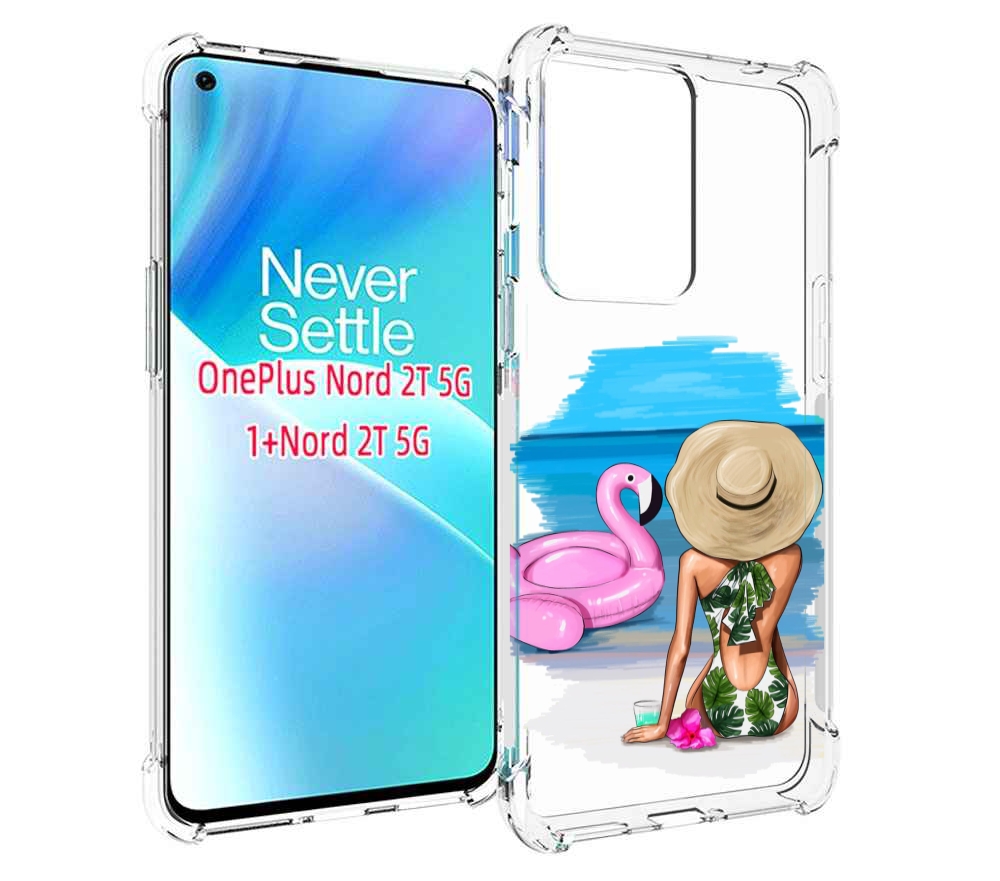 

Чехол MyPads Девушка-и-фламинго женский для OnePlus Nord 2T, Прозрачный, Tocco