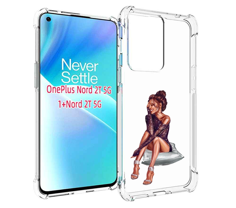 

Чехол MyPads Девушка-на-подушке женский для OnePlus Nord 2T, Прозрачный, Tocco