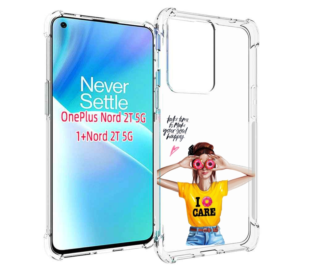 

Чехол MyPads Девушка-с-пончиками женский для OnePlus Nord 2T, Прозрачный, Tocco