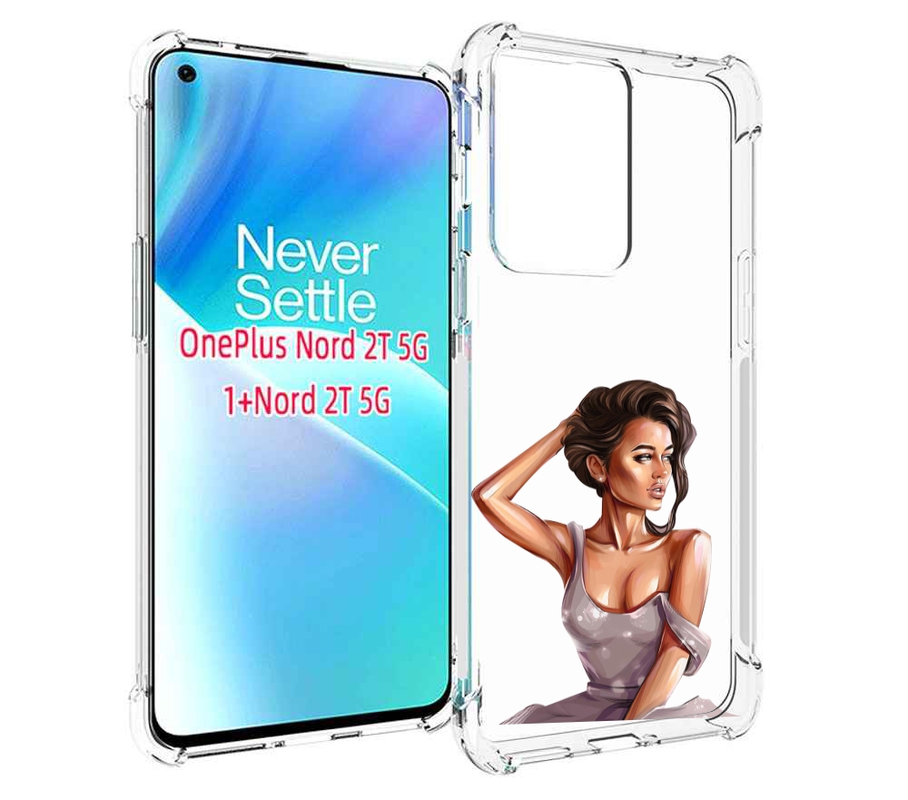 

Чехол MyPads Девушка-с-прической женский для OnePlus Nord 2T, Прозрачный, Tocco