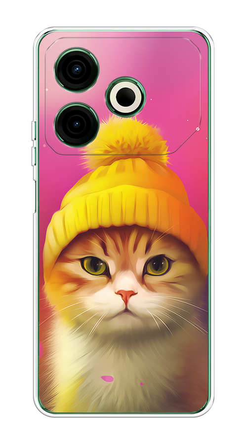 

Чехол на Tecno Pova 6 Neo "Котик в шапочке", Розовый;желтый;бежевый, 309050-1