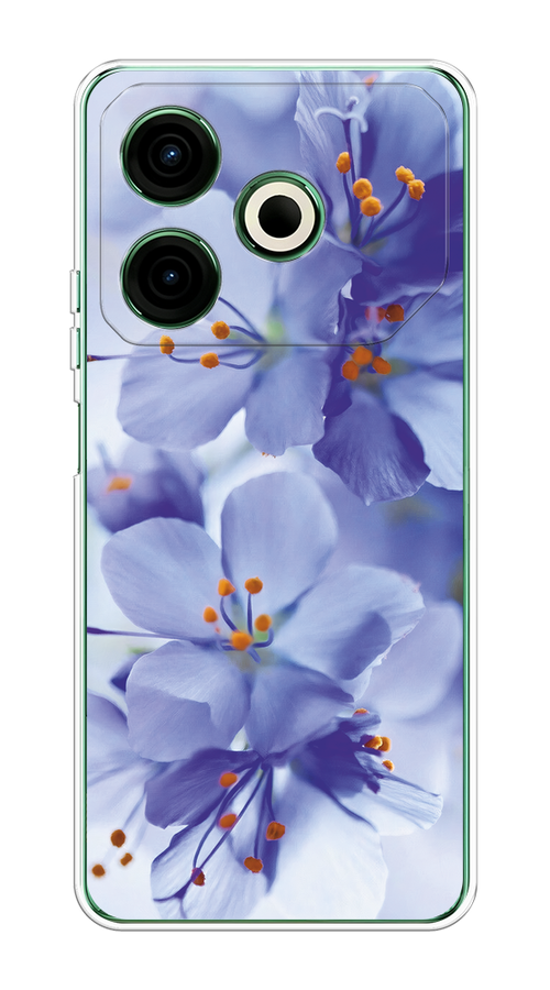 

Чехол на Tecno Pova 6 Neo "Фиолетовые цветки", Фиолетовый;синий, 309050-1