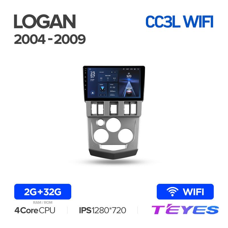 

Магнитола Teyes CC3L Wi-Fi 2/32 9" для Renault Logan 1 2004-2009, CC3L Wi-Fi 2/32 9"