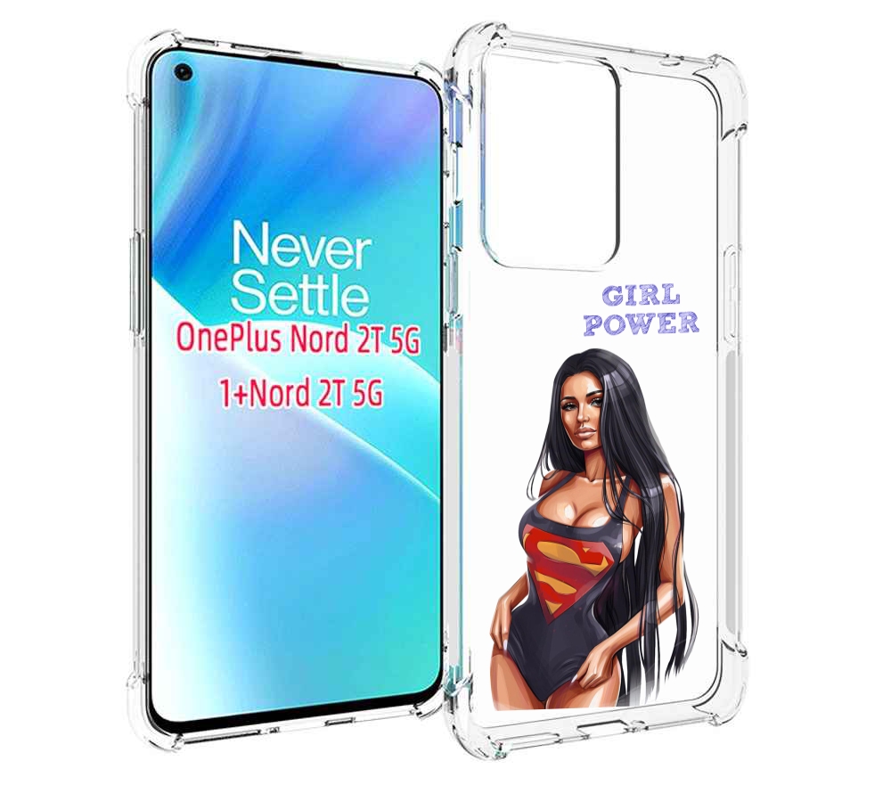 

Чехол MyPads Девушка-супермен женский для OnePlus Nord 2T, Прозрачный, Tocco