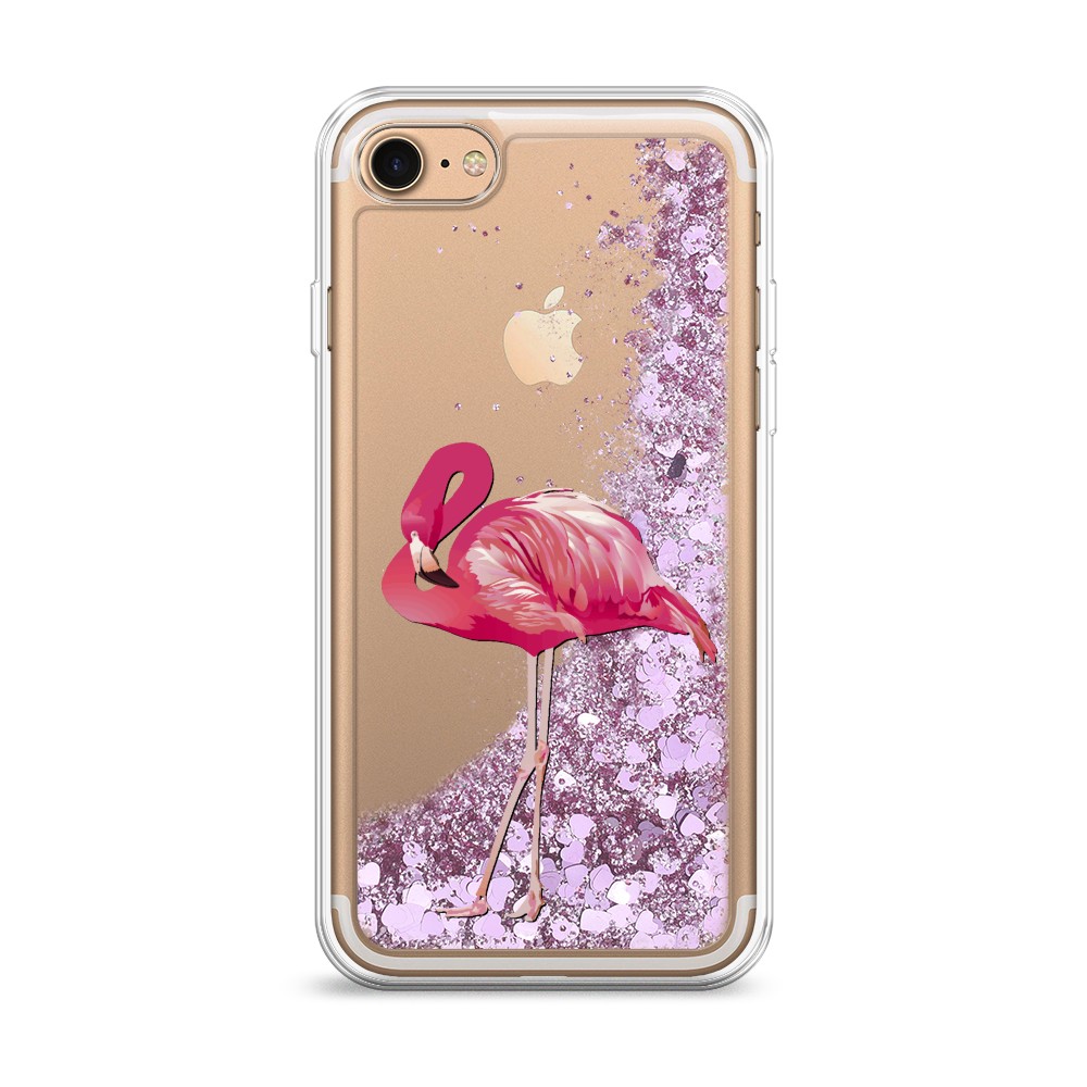 

Жидкий чехол с блестками "Застенчивый фламинго" на Apple iPhone 7, 10694-1