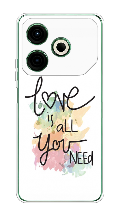 

Чехол на Tecno Pova 6 Neo "Love is all you need", Белый;черный;зеленый, 309050-1