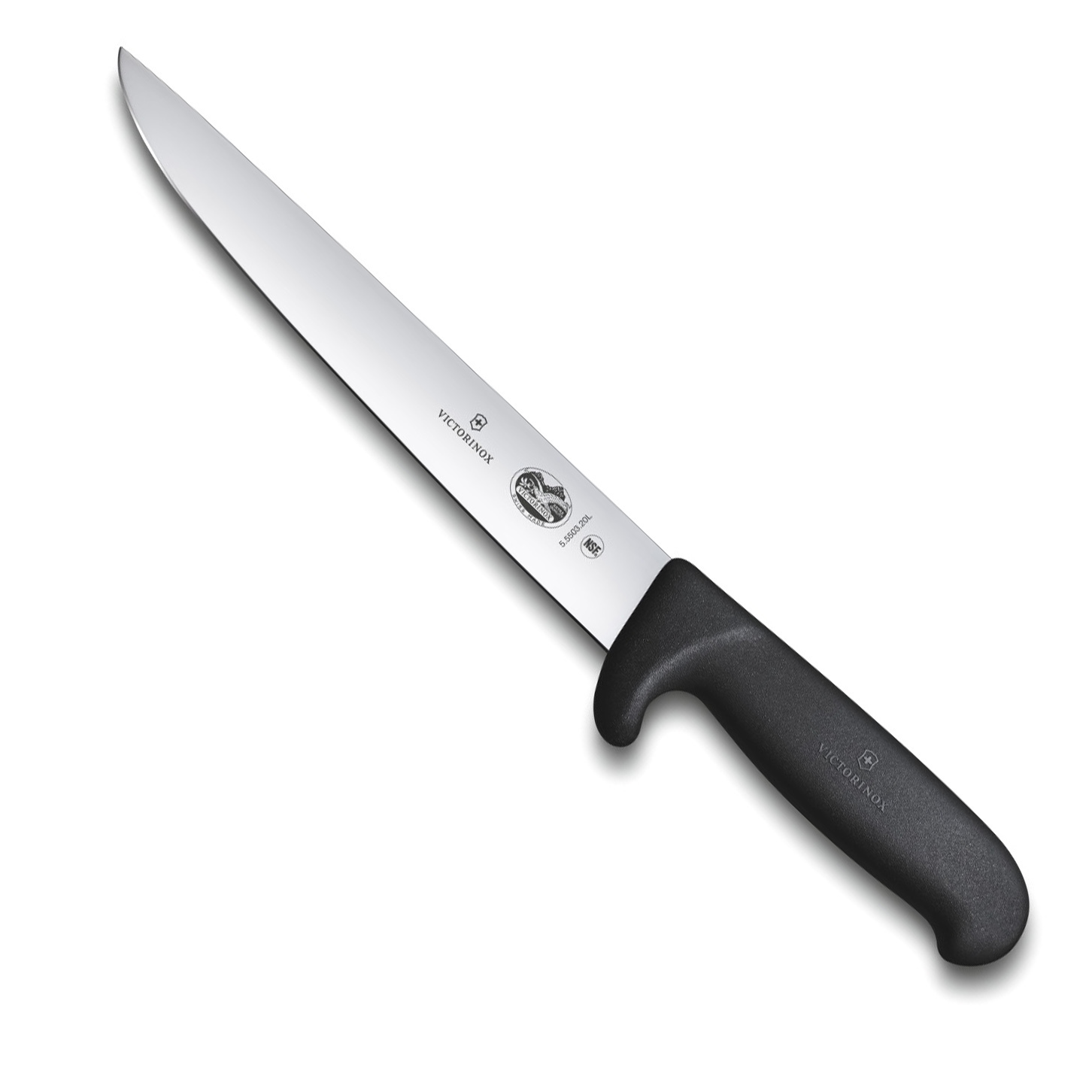 

Нож Victorinox разделочный, лезвие 20 см широкое, черный