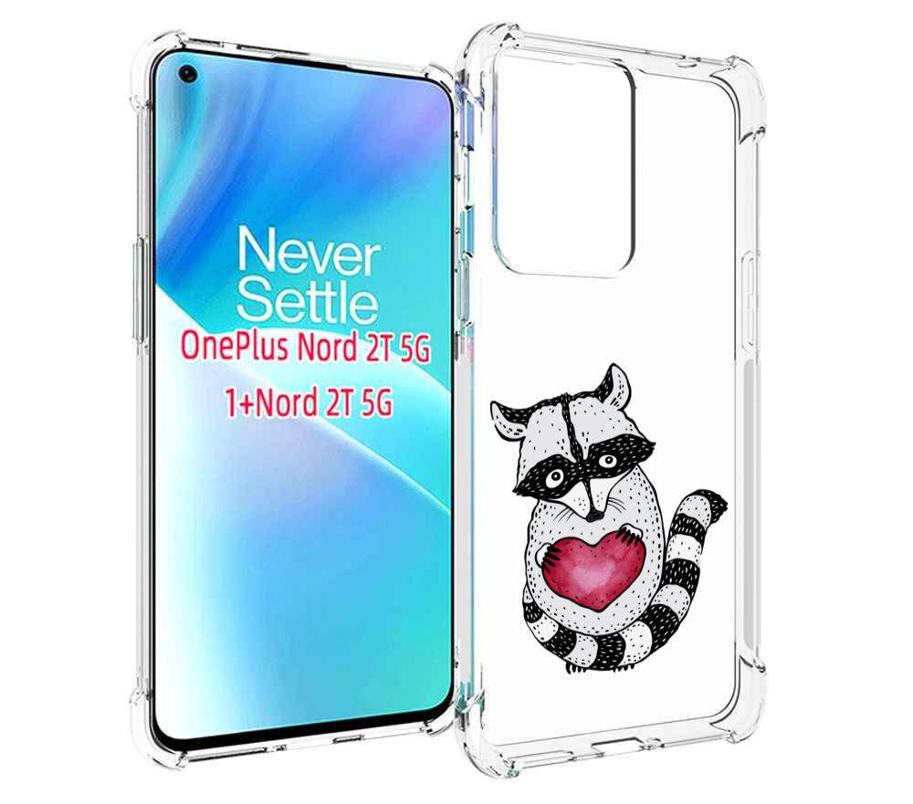 

Чехол MyPads Енот с сердечком для OnePlus Nord 2T, Прозрачный, Tocco
