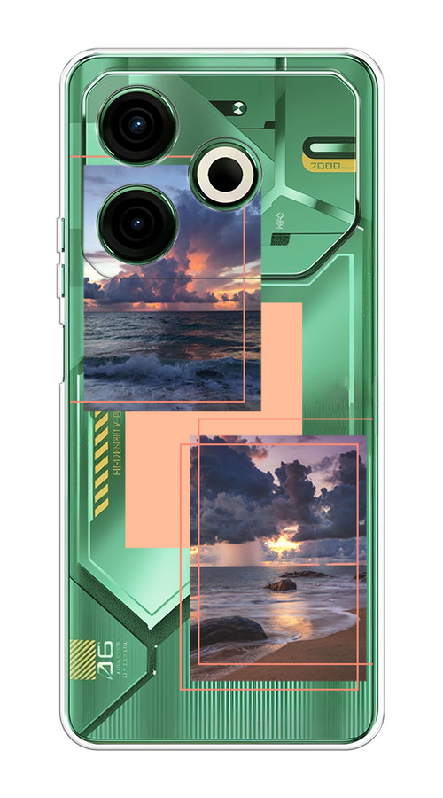 

Чехол на Tecno Pova 6 Neo "Sky collage", Розовый;прозрачный;синий, 309050-1