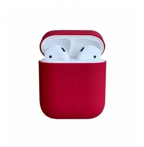 фото Чехол protection для airpods 1/2 dark red nobrand