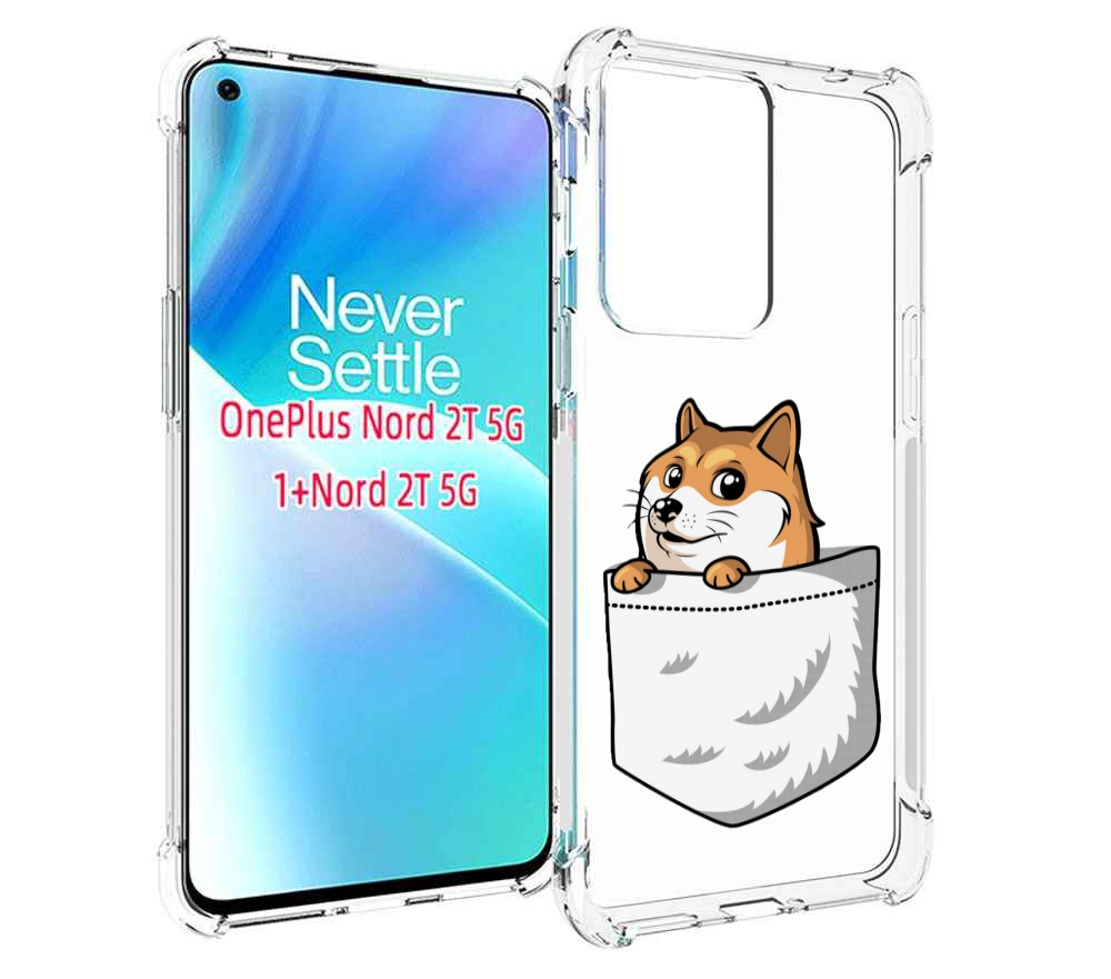 

Чехол MyPads Корги в кармане для OnePlus Nord 2T, Прозрачный, Tocco
