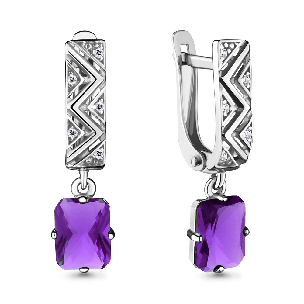 

Серьги из серебра с аметистом Aquamarine 4716184А_925_р, 4716184А_925_р
