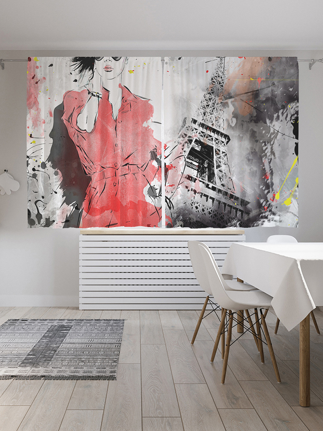 

Шторы с фотопечатью "Креативная парижская композиция" из сатена, 290х180 см